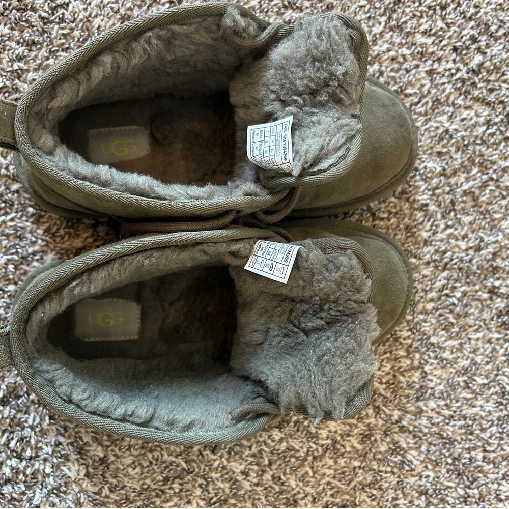 UGG Olive Green Lace Up Boots - Picture 6 of 7